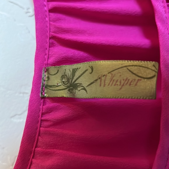 Scoop Neck Fuchsia Crepe Pullover Blouse - Size S - Picture 3 of 4